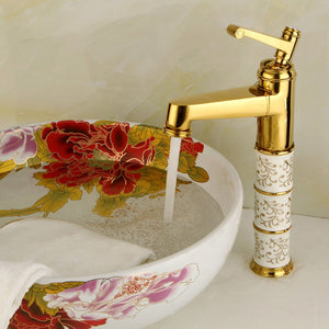 Golden sanitary ware luxury hand wash basin taps