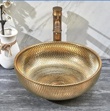 Load image into Gallery viewer, Golden basins ceramic hand painted sinks
