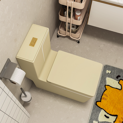 Toilet Bowl Beige Mounted Sanitary Ware Khaki Colored Toilet Bowl Bathroom Porcelain Square One-piece Toilet WC