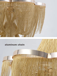 Luxury ceiling lights gold aluminum pendant luxury hotel hanging chandelier modern led living room lamp