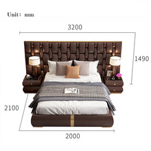 Load image into Gallery viewer, Luxury Italian-designed bedroom furniture modern king size bed set leather
