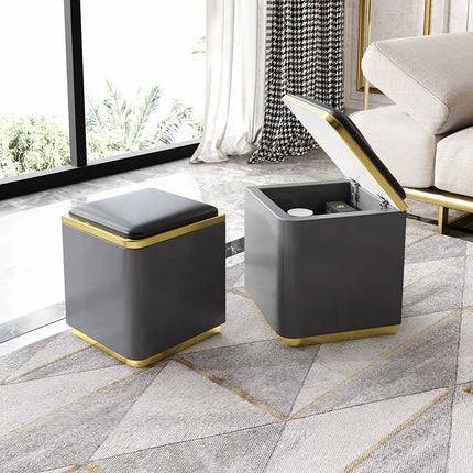 Luxury multifunctional lifting Table marble black coffee table with 6 stools