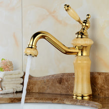 Load image into Gallery viewer, Single handle gold plated basin mixer faucet
