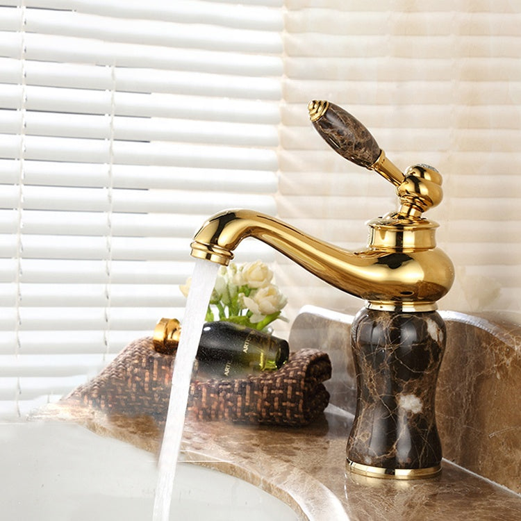 Gold plated wash basin mixer faucet