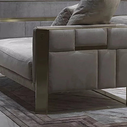 Luxuriöse, moderne Chaiselongue aus echtem Leder, französisches Sofa, maßgefertigte moderne Leder-Chaiselongue 