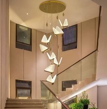 Cargar imagen en el visor de la galería, modern crystal ceiling light led chandelier with gold finish chandelier for high ceiling 2meters
