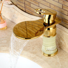 Load image into Gallery viewer, Single handle gold waterfall bathroom faucet
