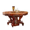 hand carved Italian style dining room furniture round dining table