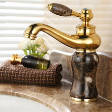 Load image into Gallery viewer, Gold plated wash basin mixer faucet
