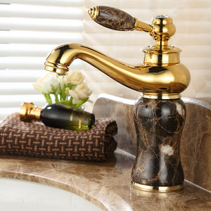 Gold plated wash basin mixer faucet