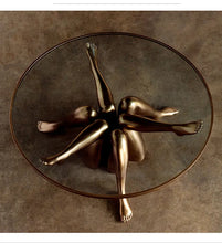 Загрузить изображение в средство просмотра галереи, Champagne Legs Sculpture Modern Furnishing Gold Large Coffee Table Living Room
