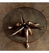 Cargar imagen en el visor de la galería, Champagne Legs Sculpture Modern Furnishing Gold Large Coffee Table Living Room
