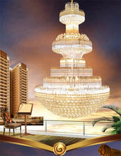 Load image into Gallery viewer, contemporary hotel luxury led crystal chandelier
