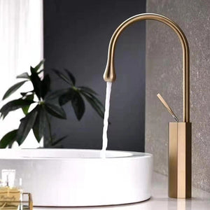 Modern Brushed Gold Bathroom Basin Mixer Faucet