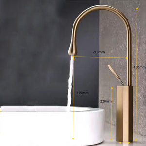 Modern Brushed Gold Bathroom Basin Mixer Faucet