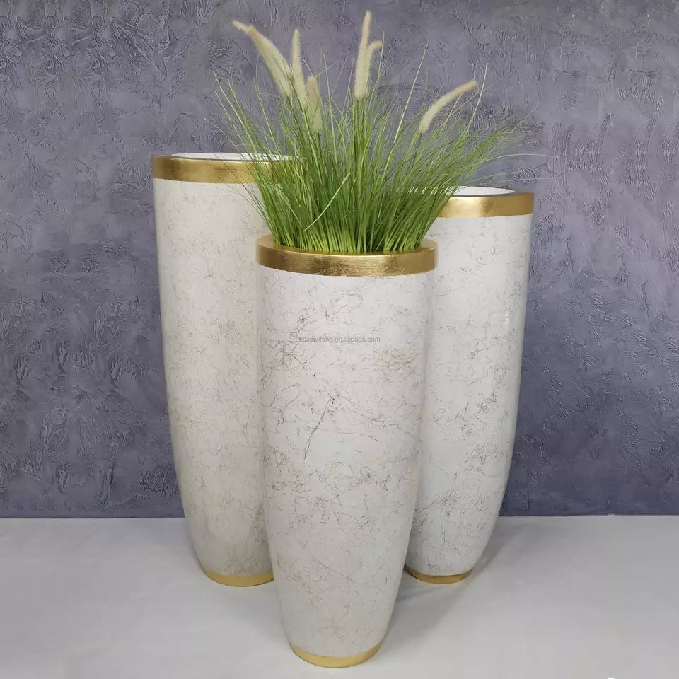 Fiberglass Flower Vases For Floor Home Decorative Resin Pots Indoor Tall Flower Pots & Planters