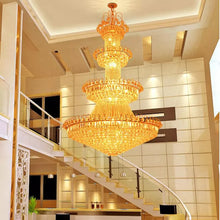 Load image into Gallery viewer, Magnificent Hotel Lobby Restaurant Decoration LED Luxury Nordic Gold Wedding Large Crystal Chandelier Lighting
