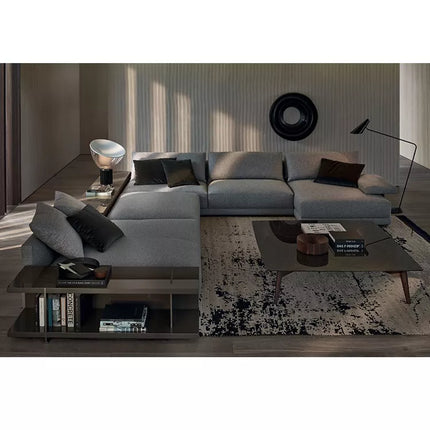 7-Sitzer-Ecksofa im modernen italienischen Stil, L-förmig, aus Stoff, minimalistisch, Wohnzimmer-Ecksofa 