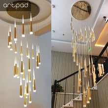 Cargar imagen en el visor de la galería, Nordic Customizable Big Size Bar Restaurant Led Hanging Light Long Chandelier Lighting Fixture

