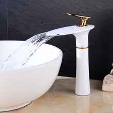 Load image into Gallery viewer, Spaceship Faucet White and Gold Tabletop Deck Mounted
