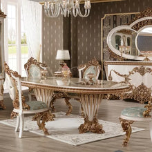 Загрузить изображение в средство просмотра галереи, Noble Wood Luxury set furniture noble dining Sets Classic Home Furniture Antique Wooden Carving Wood Center Table Set Best
