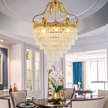 Lade das Bild in den Galerie-Viewer, French Luxury Dining Room Bedroom Decoration Modern Brass Led Crystal Chandelier Pendant Light
