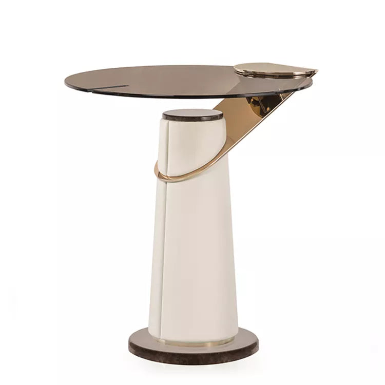 Italia ESLIPS stainless steel corner table luxury side coffee table stainless steel glass counter top design modern side table