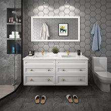 Load image into Gallery viewer, Luxury Black and Gold Vanity Bathroom Double Sink Vanity
