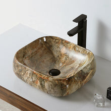 Cargar imagen en el visor de la galería, New Ceramic Bathroom Accessories Wash Basin Marble Inspired Brown
