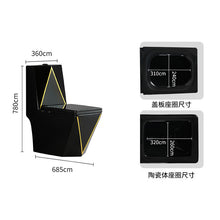 Load image into Gallery viewer, Square Black Bathroom Ceramic Washdown One Piece WC p-trap/s-trap Colored Toilet Bowl
