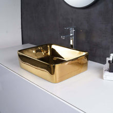 Load image into Gallery viewer, Hand Wash Basin Gold and White Theme Bathroom Accessories Sink
