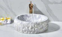 Load image into Gallery viewer, Natural Stone Marble Round Countertop Hand Crafted Carrara Marble
