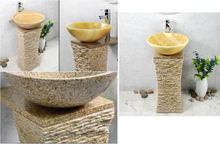 Load image into Gallery viewer, Onyx Bathroom Marble Granite Stone Pedestal Basin Sink
