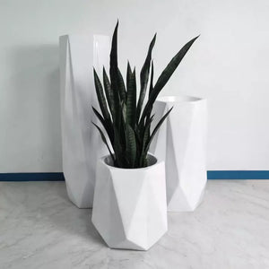 Nordic Modern Home Decor Irregular Flower Vase Fiberglass Big Garden Plant Pots Flower Planter