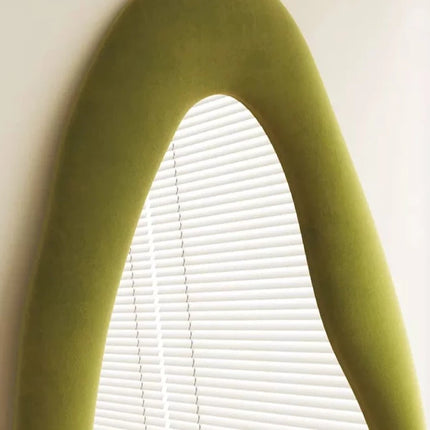 Unique design modern wave shape mirror whole-length mirror with plywood frame for living room