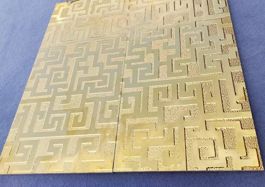 Springletile 3d Ceramic Decorative Pattern Golden Luxury Hotel Living Room Wall Tiles (Sold Per Box
