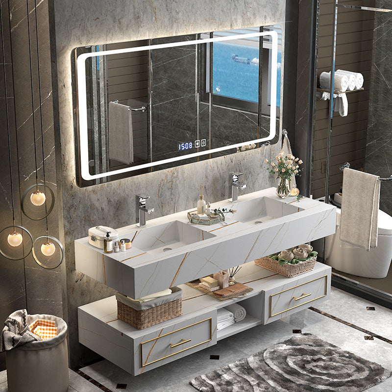 High End Luxury Style Bagno Bathroom Heated Defogging Sink Cabinet Vanity