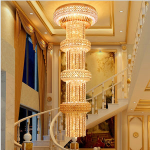 Glass Lighting Big Crystal Chandelier LED Lamp For Hotel Bedroom Hotel