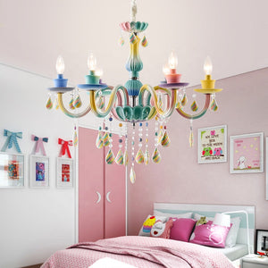 Modern rainbow decorative colorful  crystal chandelier ceiling lights