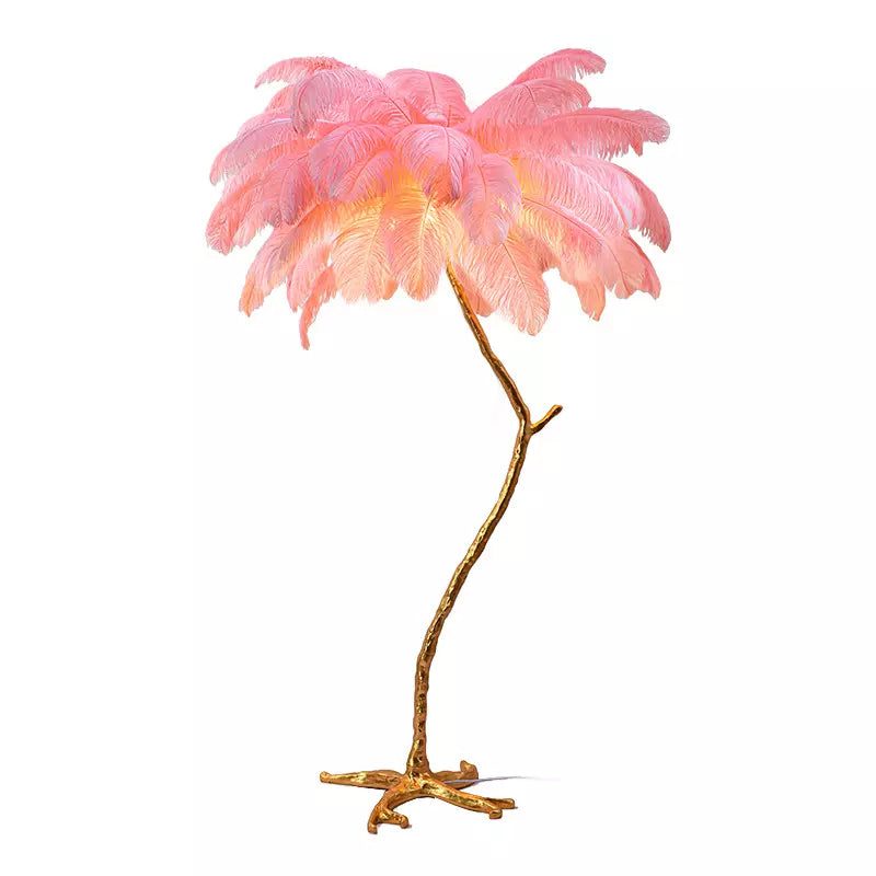 Modern minimalist ins living room decoration resin floor lamp bedroom light luxury atmosphere feather lamp