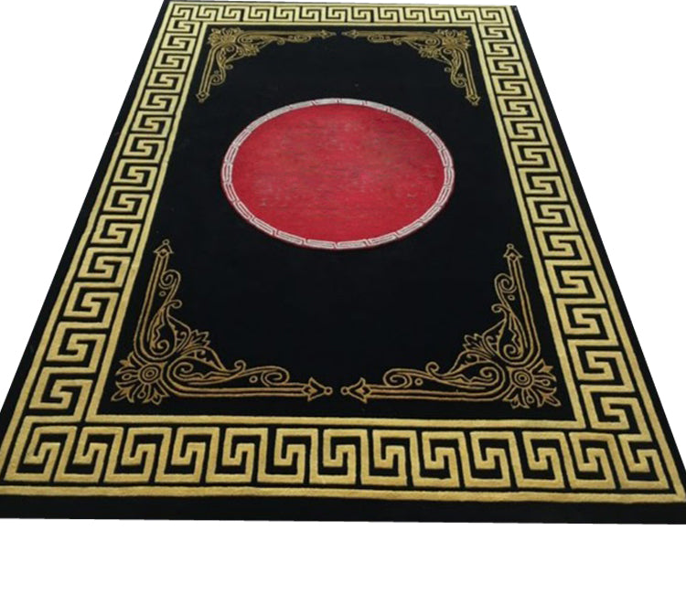 Hand tufted Carpet Wool Silk materials black gold high quality rugs