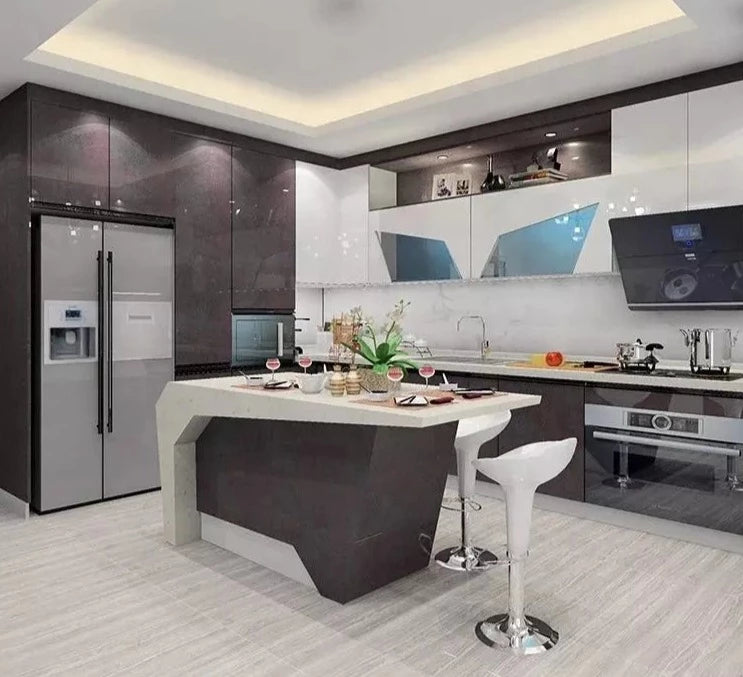 Italian modern luxury kitchen cabinets design set