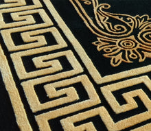 Load image into Gallery viewer, Hand tufted Carpet Wool Silk materials black gold high quality rugs
