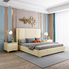 Charger l&#39;image dans la galerie, Modern Bedroom Storage Leather Bed Custom Made Furniture  Adult bed Substantial and comfortable woodenbed
