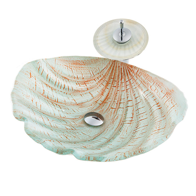 Modern Designs Customized Artificial Dining Room Special Cabinets Basins Sink Shell Bowl Shape Bathroom Italian Wash Basin with Faucet and Pop Up Drainer Included