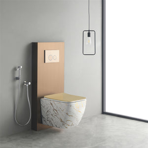 High Quality Rimless Wall Hung Toilet Bathroom Commode Ceramic Color Fashion Luxury Wall Hung Toilet