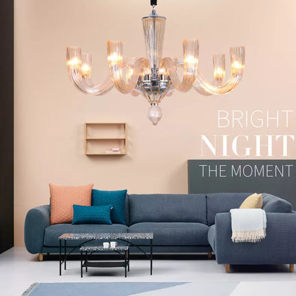 Modern candle glass Chandelier for luxury villa restaurant hotel project Pendant Light