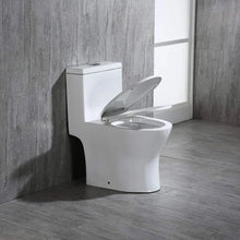 Lade das Bild in den Galerie-Viewer, Dual Flush Elongated One Piece ceramic Toilet with Soft Closing Seat sanitary ware floor mounted White Toilet Bowl
