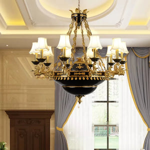 French Luxury Design Living Room Decoactive Hanging Lamp Led Chandelier Brass Pendant Light