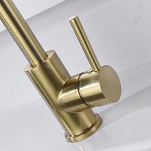 Load image into Gallery viewer, kitchen elbow faucet single hole brass brushed gold kitchen faucet
